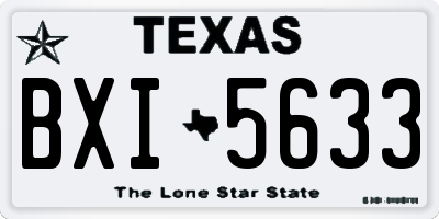 TX license plate BXI5633