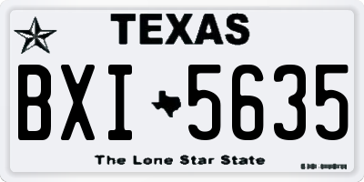 TX license plate BXI5635
