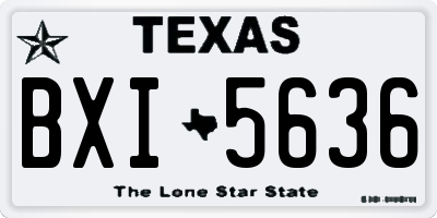TX license plate BXI5636