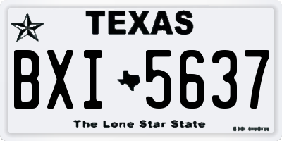 TX license plate BXI5637