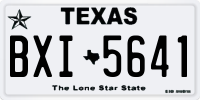 TX license plate BXI5641