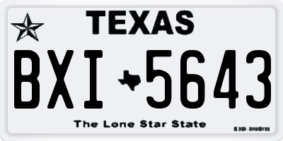TX license plate BXI5643
