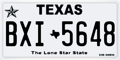 TX license plate BXI5648