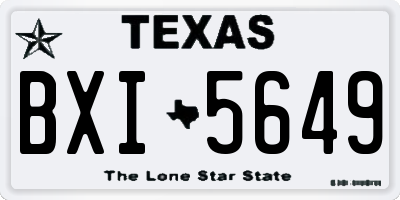 TX license plate BXI5649