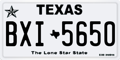 TX license plate BXI5650