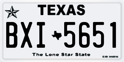 TX license plate BXI5651