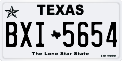 TX license plate BXI5654