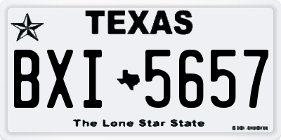 TX license plate BXI5657