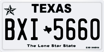 TX license plate BXI5660