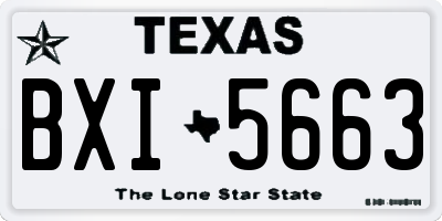 TX license plate BXI5663