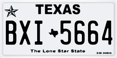 TX license plate BXI5664