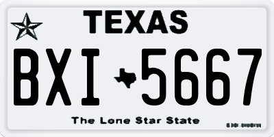 TX license plate BXI5667