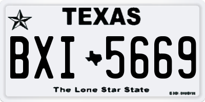 TX license plate BXI5669