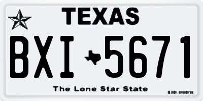 TX license plate BXI5671
