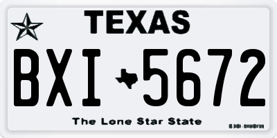 TX license plate BXI5672