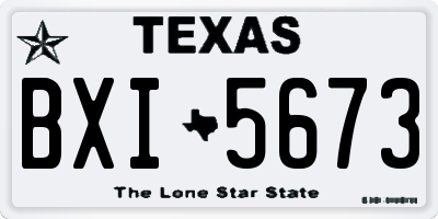 TX license plate BXI5673