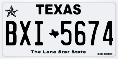 TX license plate BXI5674