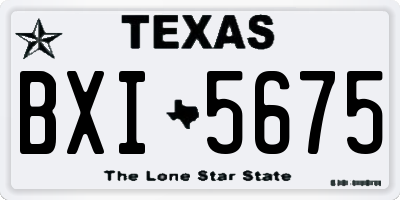 TX license plate BXI5675