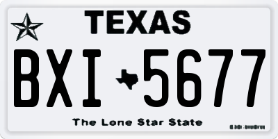 TX license plate BXI5677