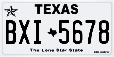 TX license plate BXI5678