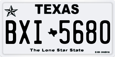 TX license plate BXI5680