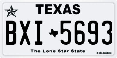 TX license plate BXI5693