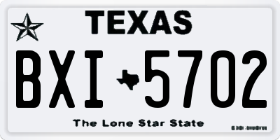 TX license plate BXI5702