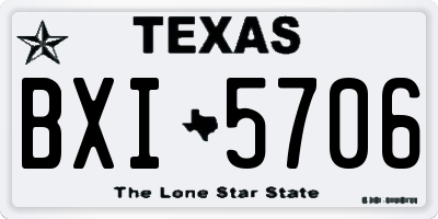 TX license plate BXI5706