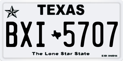 TX license plate BXI5707