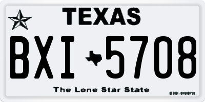 TX license plate BXI5708