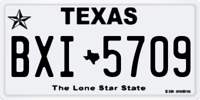 TX license plate BXI5709
