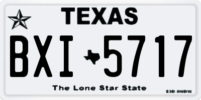 TX license plate BXI5717