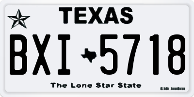 TX license plate BXI5718