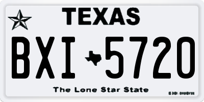 TX license plate BXI5720