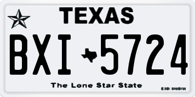 TX license plate BXI5724