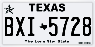 TX license plate BXI5728