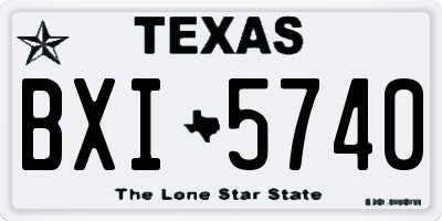 TX license plate BXI5740