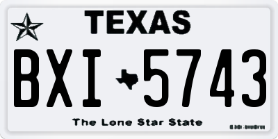 TX license plate BXI5743