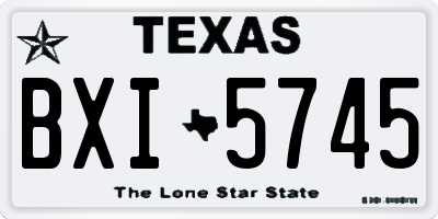 TX license plate BXI5745