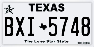 TX license plate BXI5748