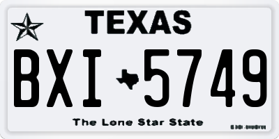 TX license plate BXI5749