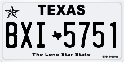 TX license plate BXI5751