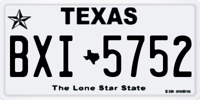 TX license plate BXI5752
