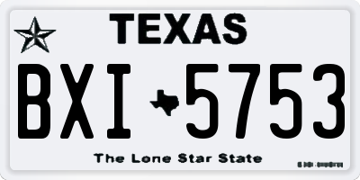 TX license plate BXI5753