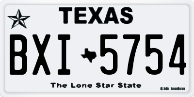 TX license plate BXI5754