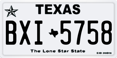 TX license plate BXI5758