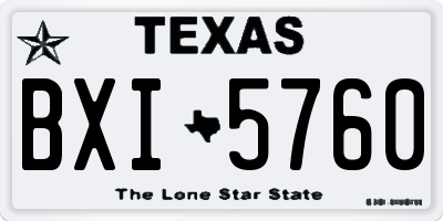 TX license plate BXI5760