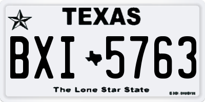 TX license plate BXI5763