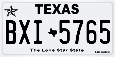 TX license plate BXI5765