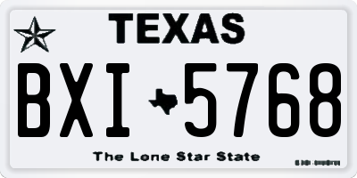 TX license plate BXI5768